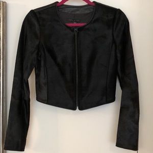 Theory Calf Hair Leather Jacket